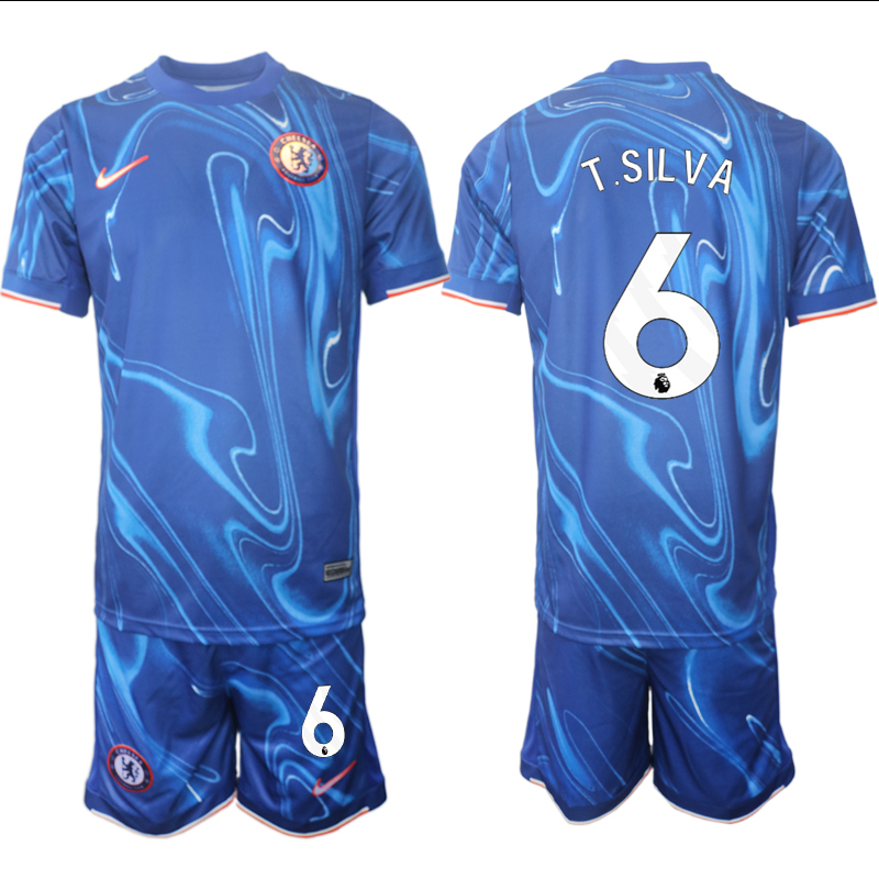 Men 2024-2025 Club Chelsea home Blue 6 Soccer Jersey